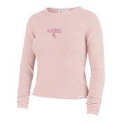 USC Trojans Women's 47' Pink SC Interlock Mellow Baby Rib Long Sleeve T-Shirt